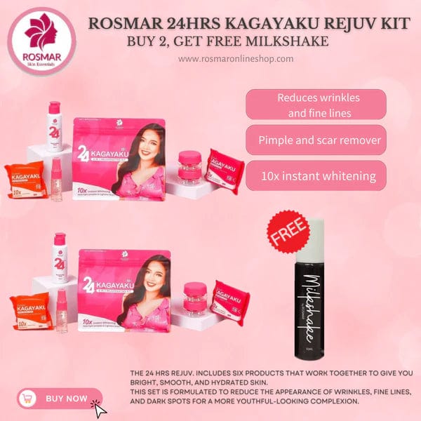 BEST SELLER SET! Rosmar REJUV - 24hrs Kagayaku Rejuvenating kit in 6in1 Pack Skincare Skin Repair Anti Aging Set Rosmar Online Shop 2 REJUV SET + FREE MILK SHAKE