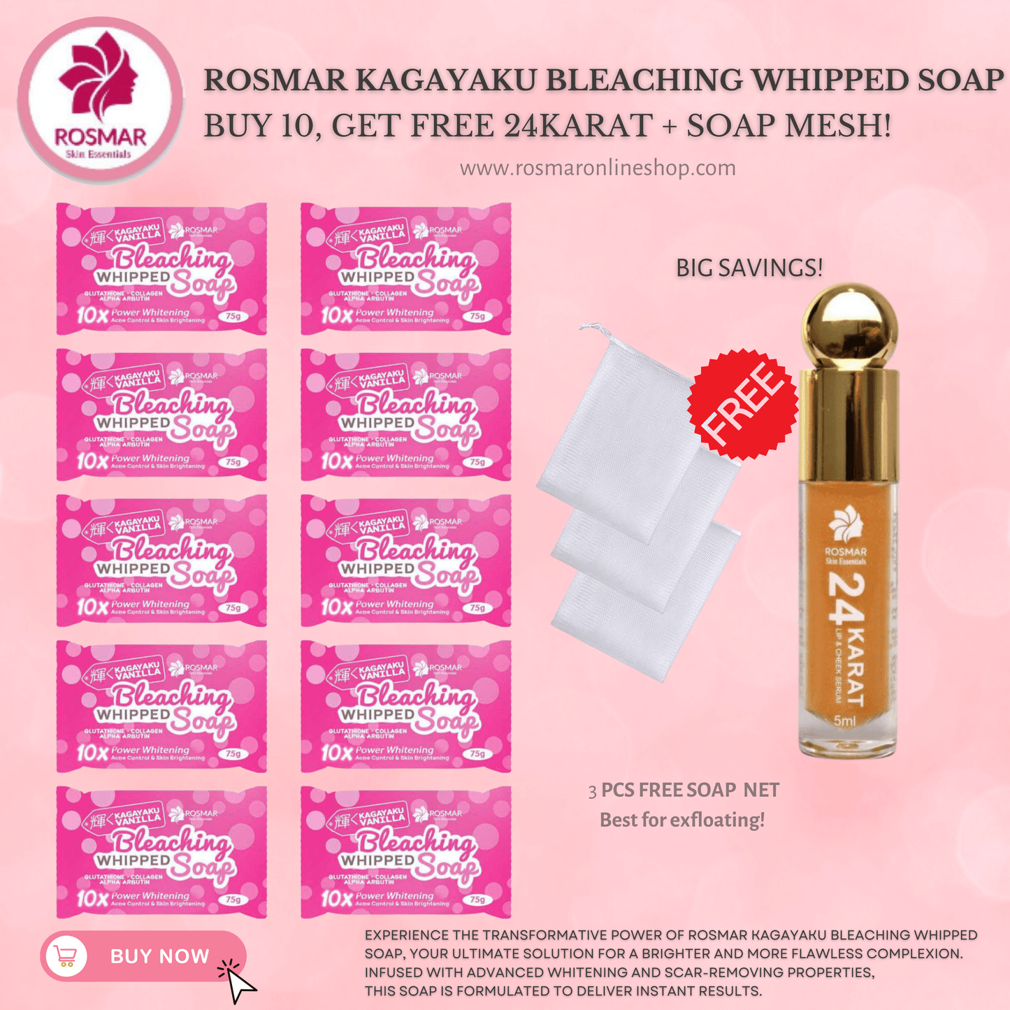 Rosmar Kagayaku Bleaching Whipped Soap 75g NEW PACKAGING (per piece) Rosmar Online Shop