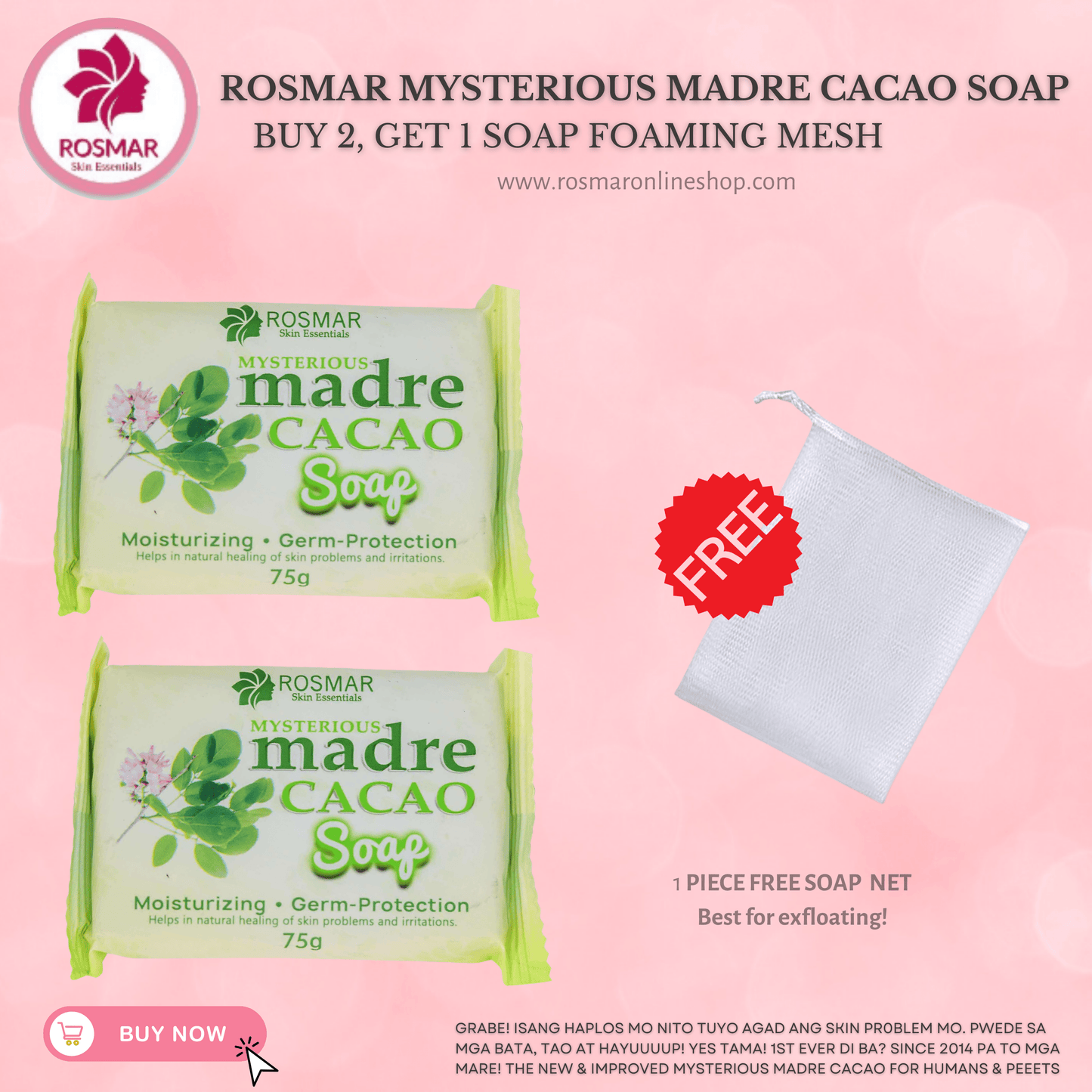 Rosmar Madre Cacao New Packaging 75grams Rosmar Online Shop 2 MADRE CACAO (75g) + GET 1 FREE NET
