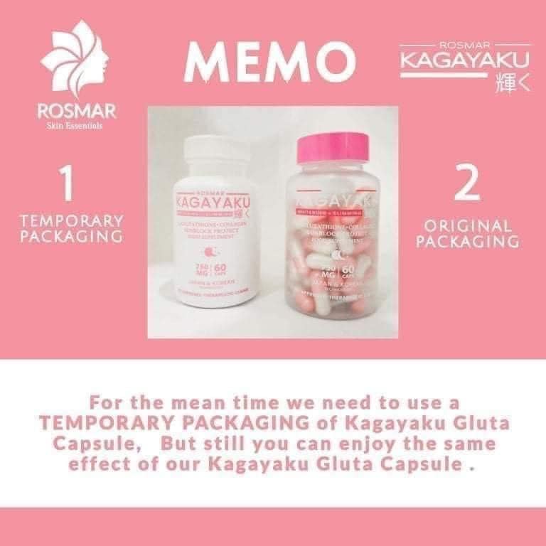 #1 BEST SELLER ROSMAR KAGAYAKU CAPS Gluta , Collagen & Oral Sunblock 750mg 60 Rosmar Online Shop