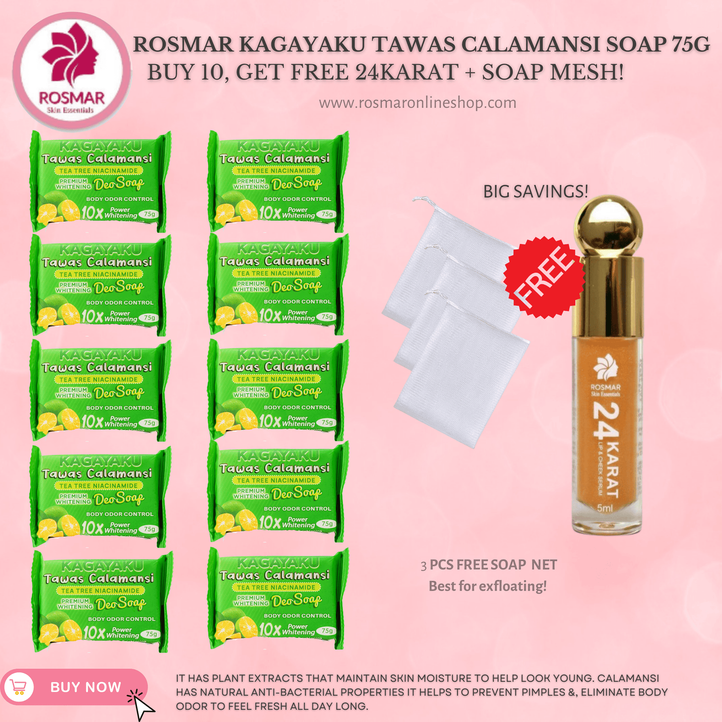 AUTHENTIC ROSMAR TAWAS CALAMANSI SOAP Rosmar Online Shop