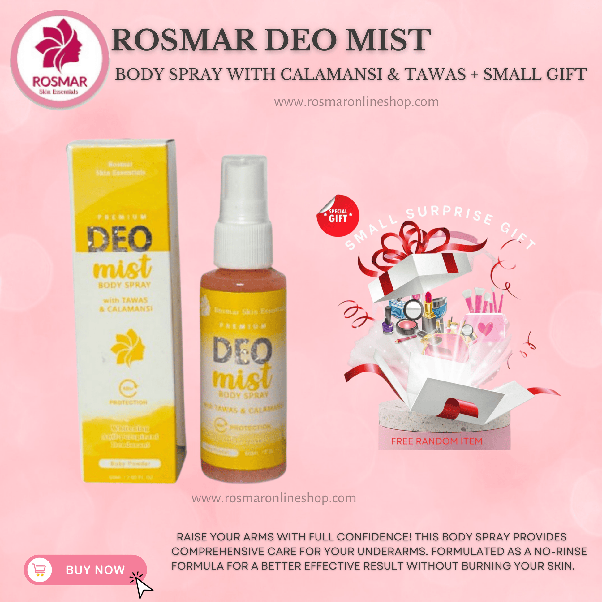 BEST SELLER Rosmar Inguinal Butt Cream, Underarm Whitening Cream And Deo Mist Rosmar Online Shop DEO MIST + GET 1 FREE GIFT