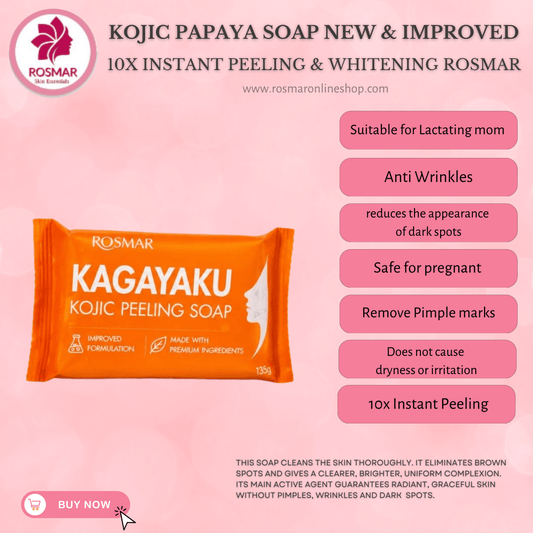 KOJIC PEELING SOAP 10X INSTANT PEELING & WHITENING ROSMAR Rosmar Online Shop 1 PIECE ONLY
