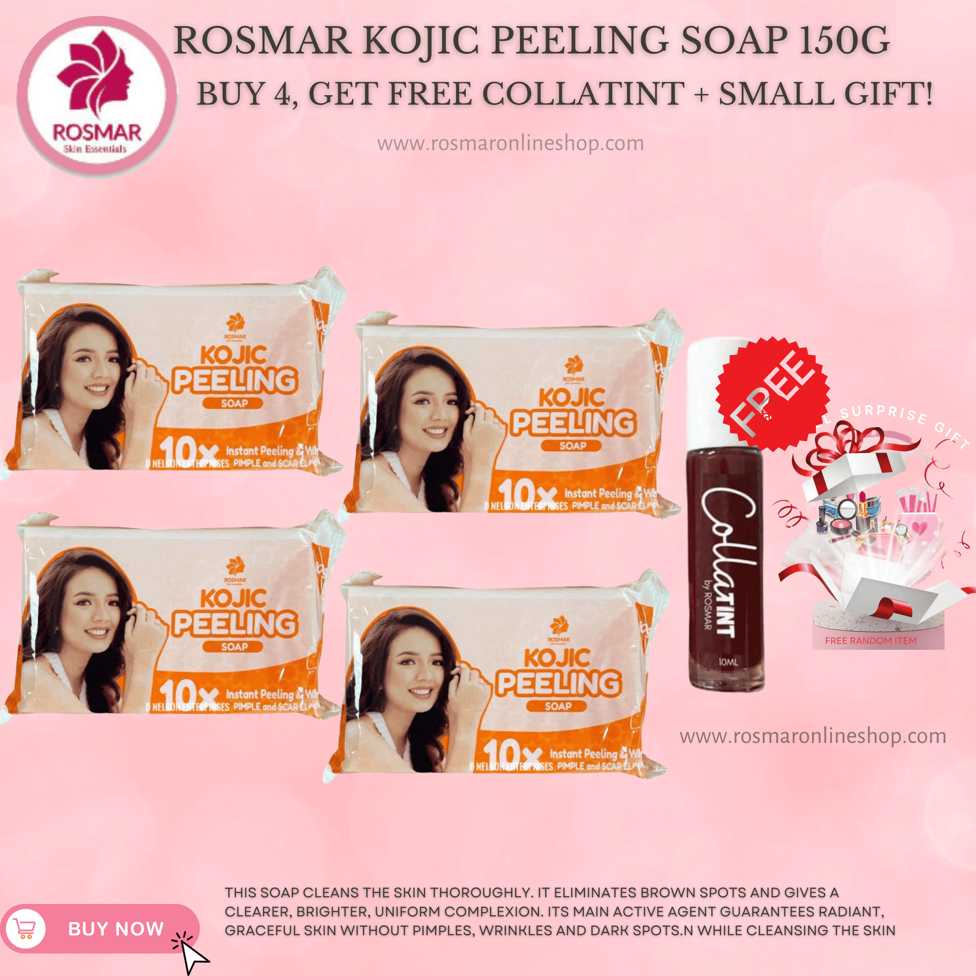 KOJIC PEELING SOAP 10X INSTANT PEELING & WHITENING ROSMAR Rosmar Online Shop