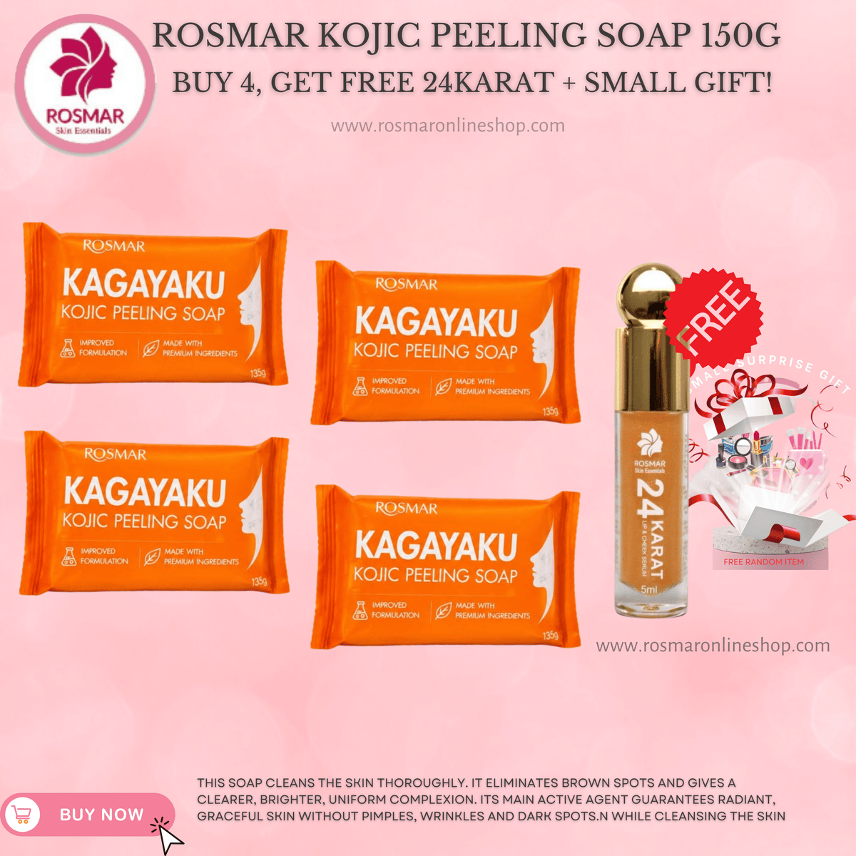 KOJIC PEELING SOAP 10X INSTANT PEELING & WHITENING ROSMAR Rosmar Online Shop