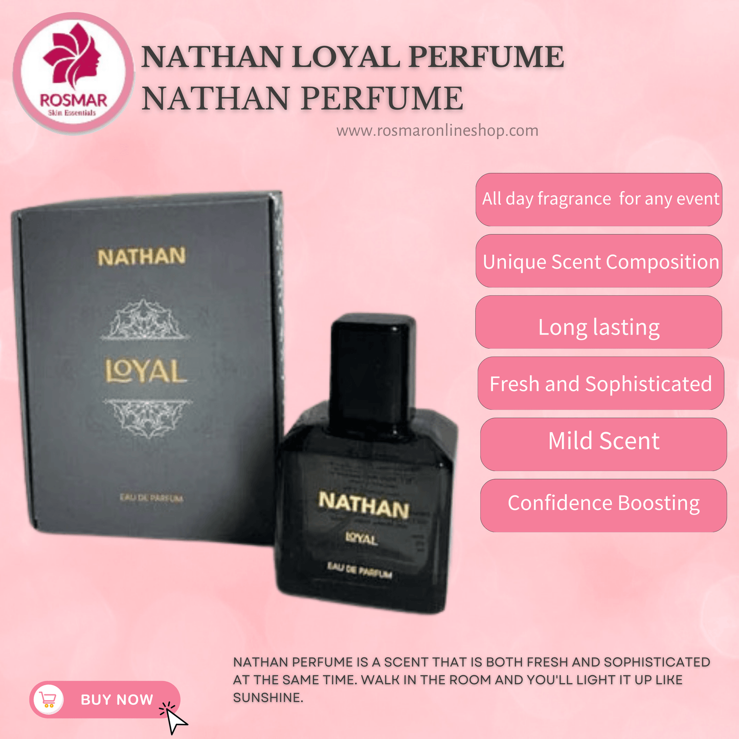 LONG LASTING SCENT WITH ELEGANT BOTTLE Beauty & Brain Perfume & Loyal Perfume HIGH-END PERFUME (MALE & FEMALE SCENT) Rosmar Online Shop 1 NATHAN ONLY