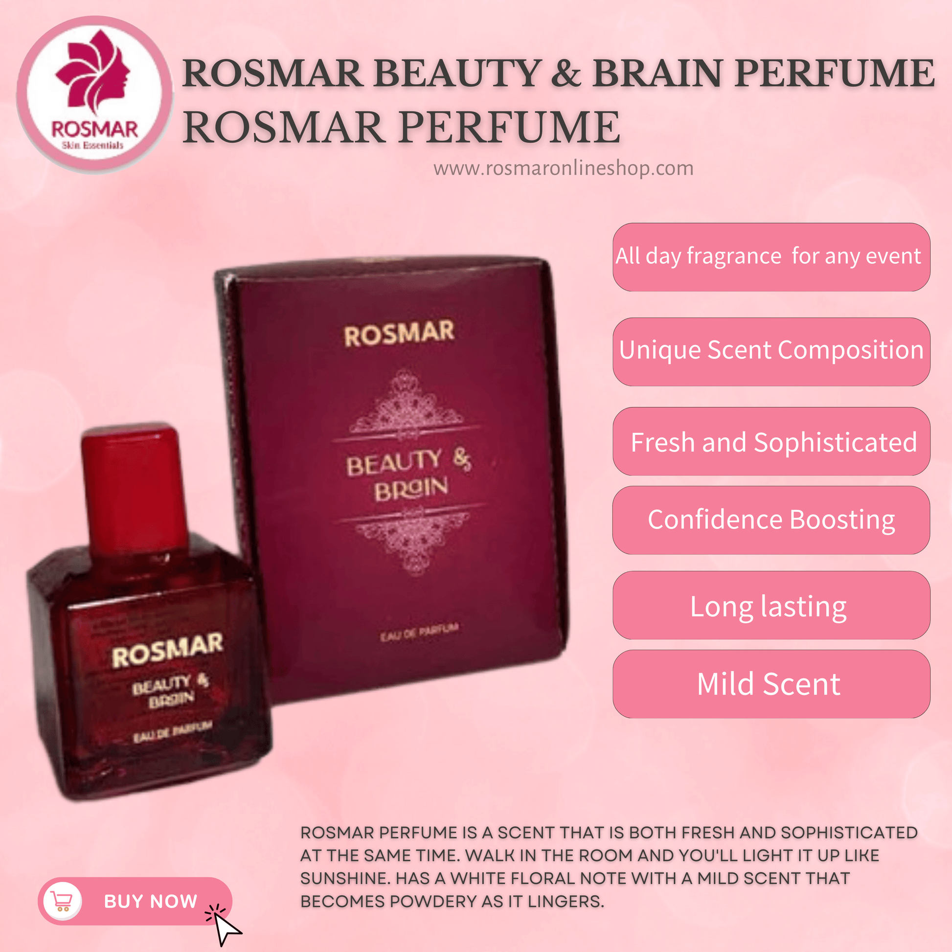 LONG LASTING SCENT WITH ELEGANT BOTTLE Beauty & Brain Perfume & Loyal Perfume HIGH-END PERFUME (MALE & FEMALE SCENT) Rosmar Online Shop 1 ROSMAR ONLY