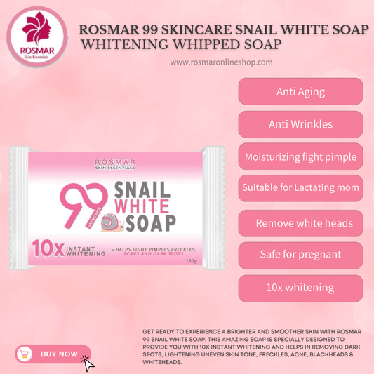 ROSMAR 99 Skincare Snail White Soap 150g - 1 Bar | Whitening Whipped Soap Rosmar Online Shop