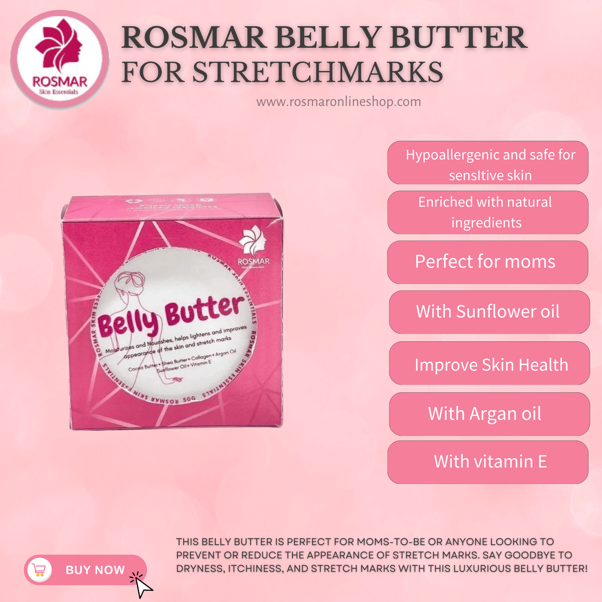 ROSMAR Belly Butter | for Stretchmarks 50g Rosmar Online Shop