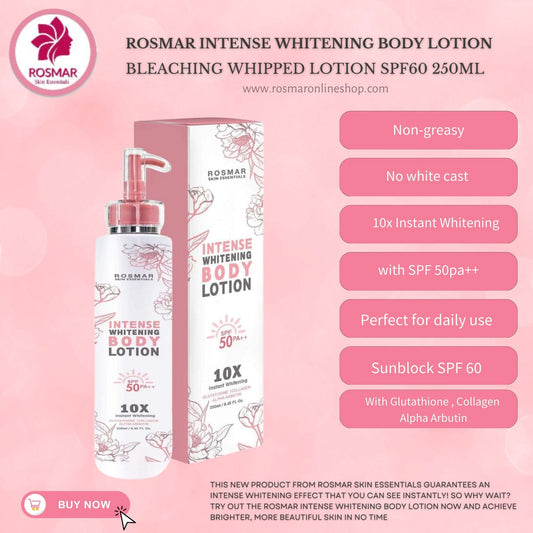 ROSMAR Intense Whitening Body Lotion 250ml SPF50pa++ Rosmar Online Shop