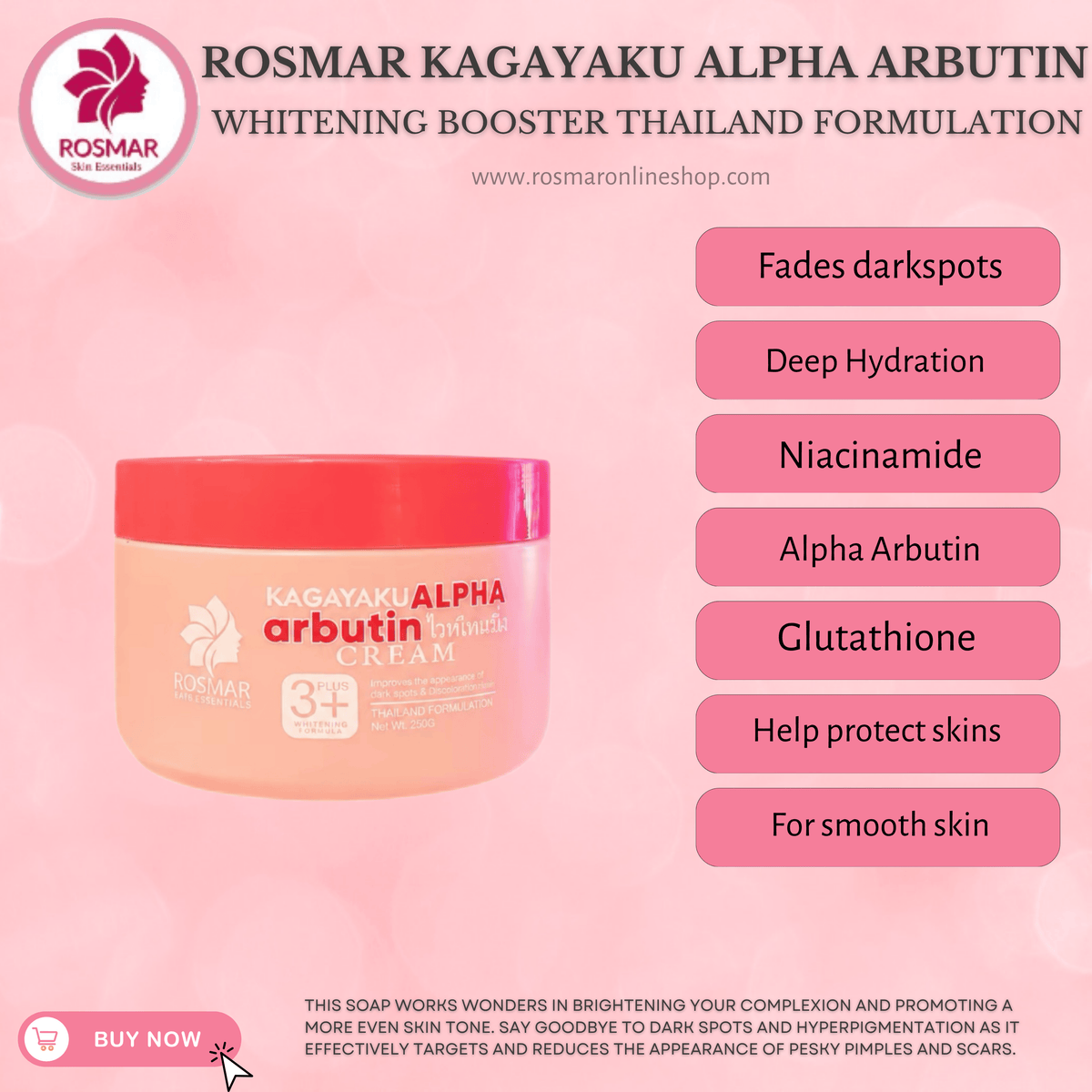 Rosmar Kagayaku Alpha Arbutin Cream Rosmar Online Shop