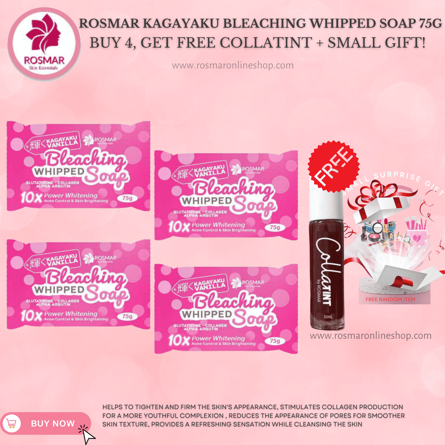 Rosmar Kagayaku Bleaching Whipped Soap 75g NEW PACKAGING (per piece) Rosmar Online Shop