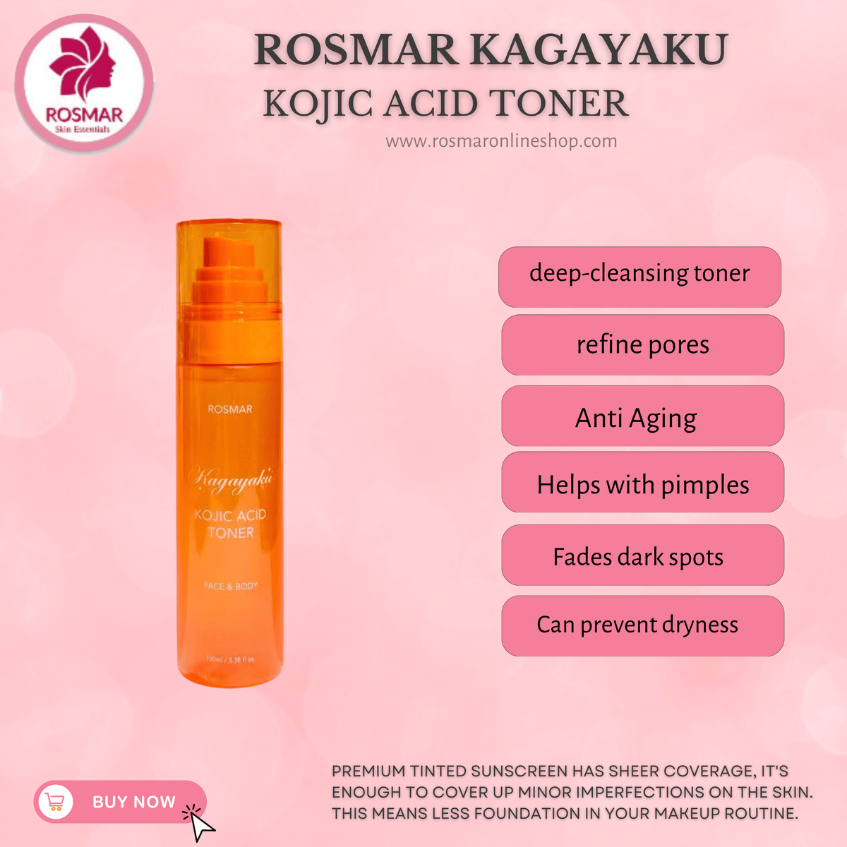 ROSMAR KAGAYAKU Kojic Toner for Face and Body Whitening Moisturizing Rosmar Online Shop