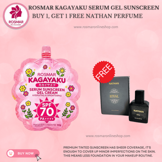 ROSMAR KAGAYAKU Serum Gel Sunscreen Hydrating & Brightening Spf70 PA++++ Rosmar Online Shop BUY 1 GET FREE NATHAN PERFUME