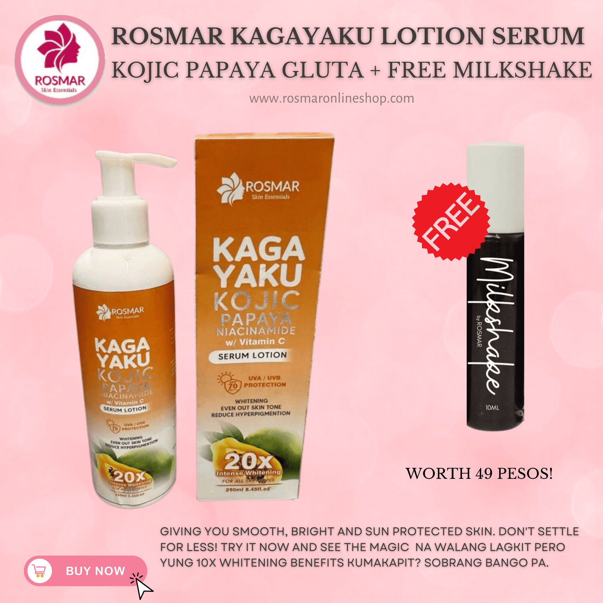 Rosmar Kagayaku Trio Serum Lotion Kojic Papaya Gluta Tawas Calamansi Niacinamide Vit C Rosmar Online Shop