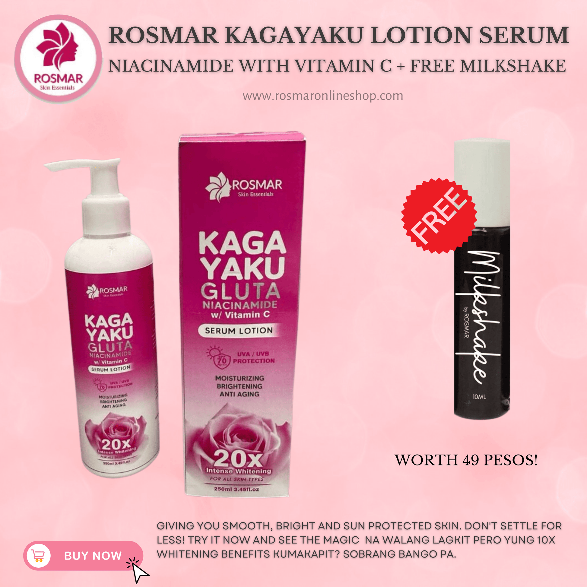 Rosmar Kagayaku Trio Serum Lotion Kojic Papaya Gluta Tawas Calamansi Niacinamide Vit C Rosmar Online Shop