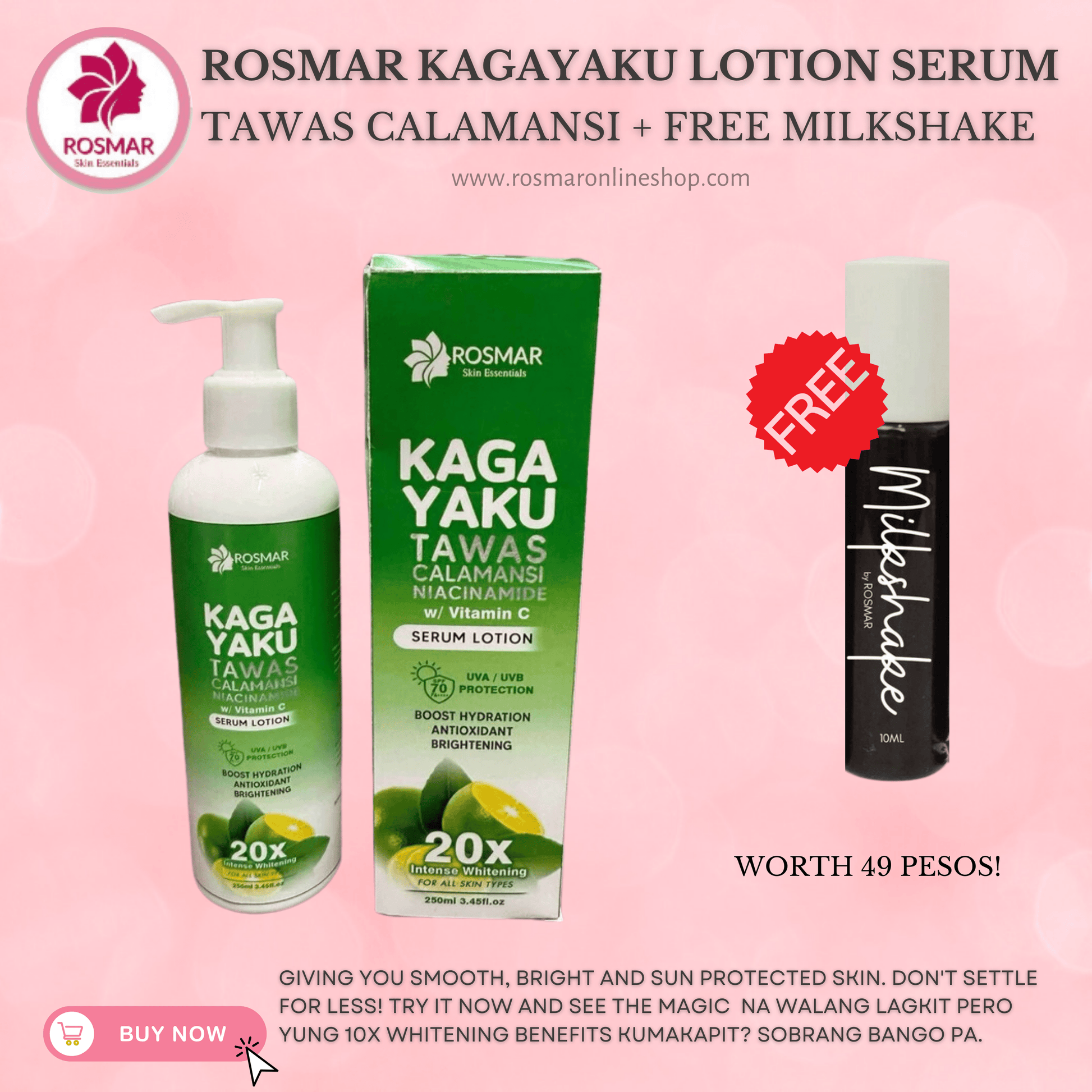 Rosmar Kagayaku Trio Serum Lotion Kojic Papaya Gluta Tawas Calamansi Niacinamide Vit C Rosmar Online Shop