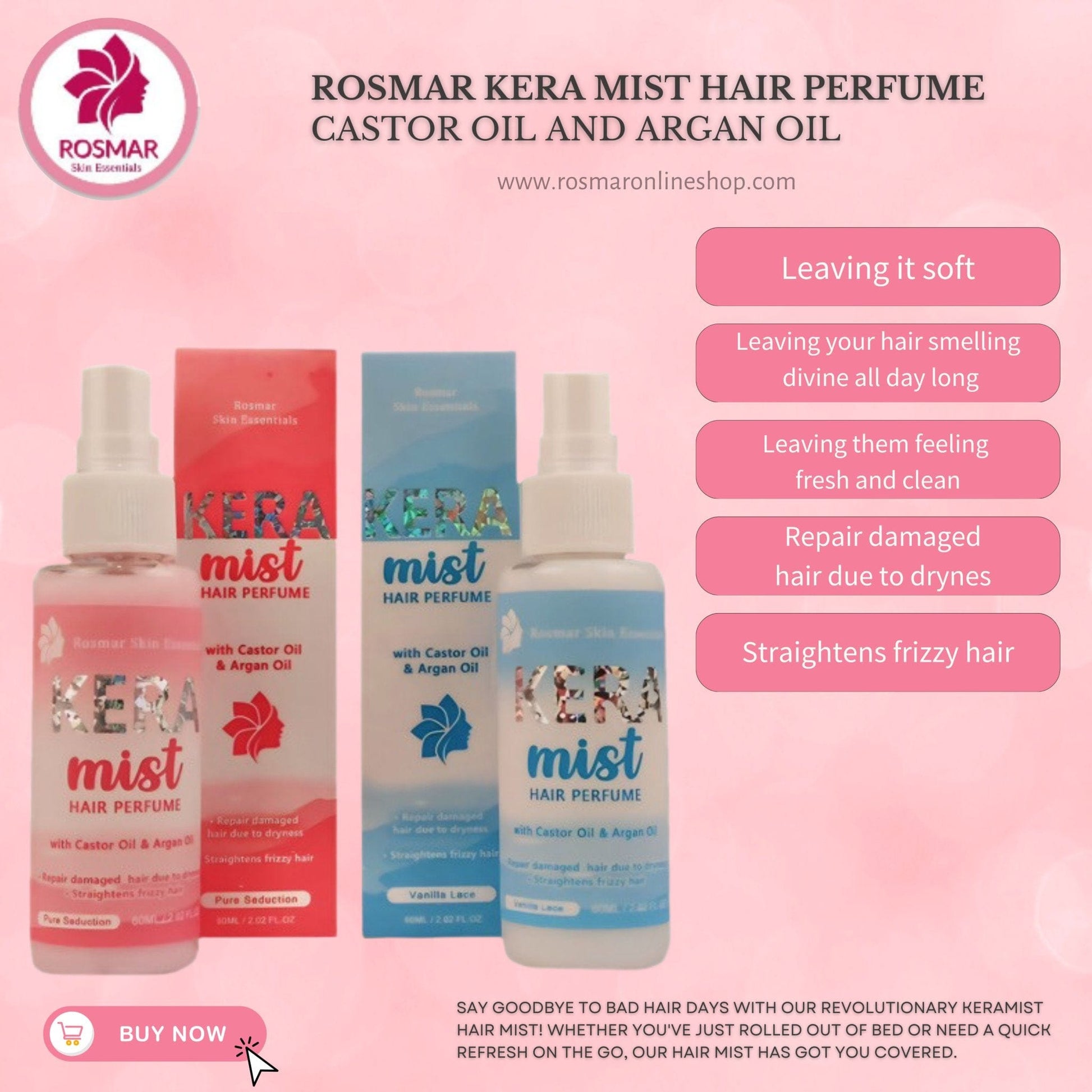 Rosmar Kera Mist Hair Perfume With Argan Oil Rosmar Online Shop