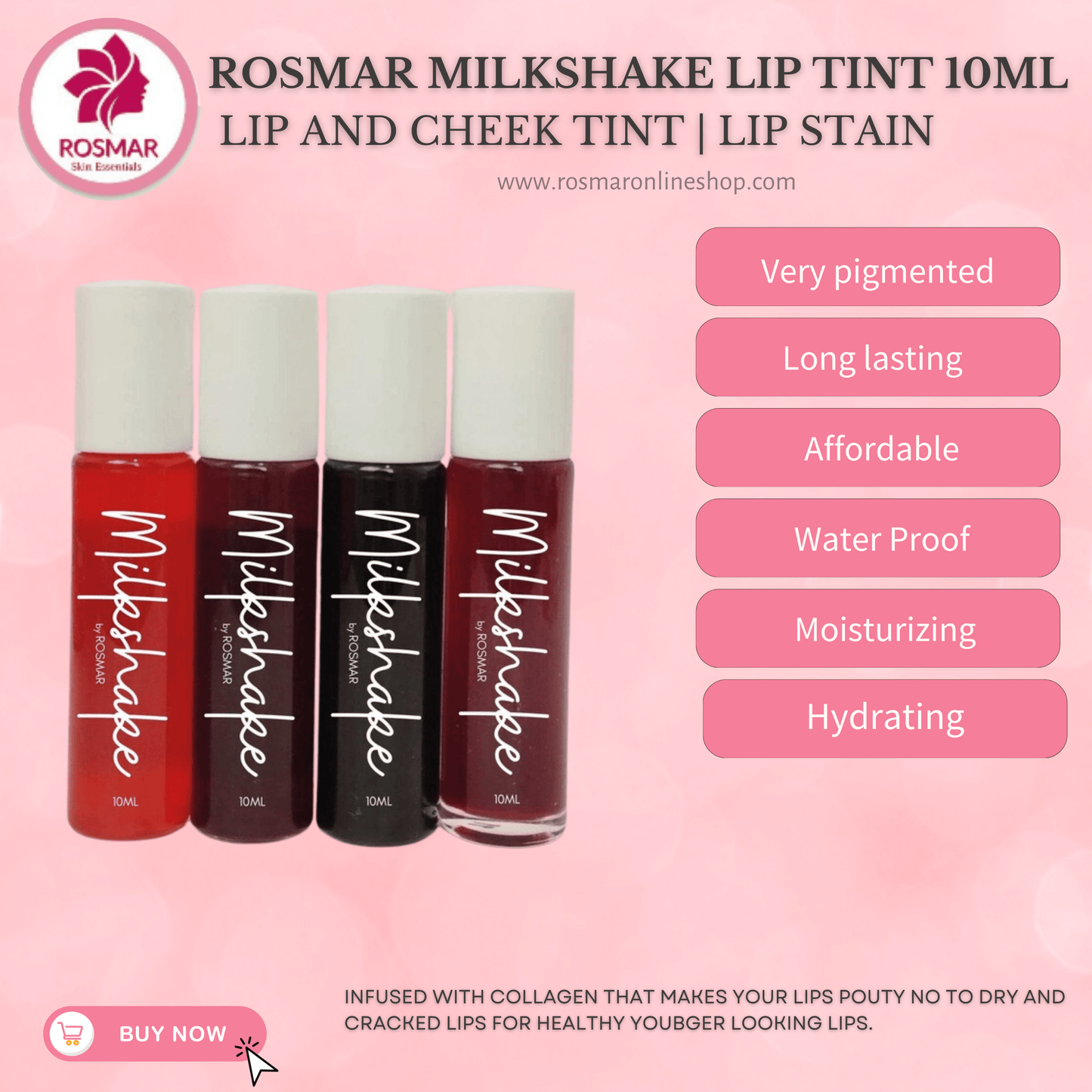 Rosmar Milkshake Lip and Cheek Tint 10ml Rosmar Online Shop