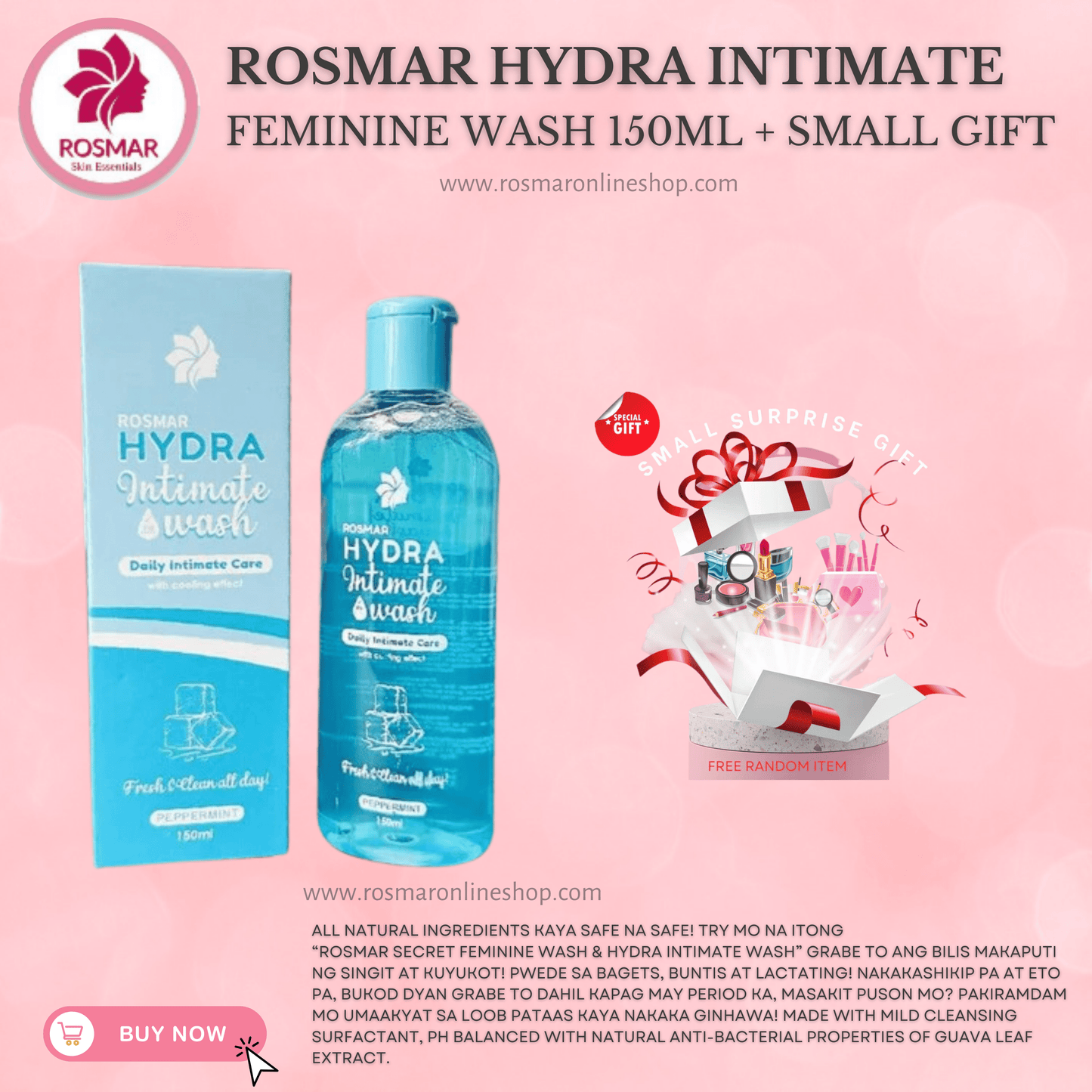 Rosmar Whitening Feminine Wash & Rosmar Hydra Intimate Wash 150ml Rosmar Online Shop HYDRA FEMININE WASH