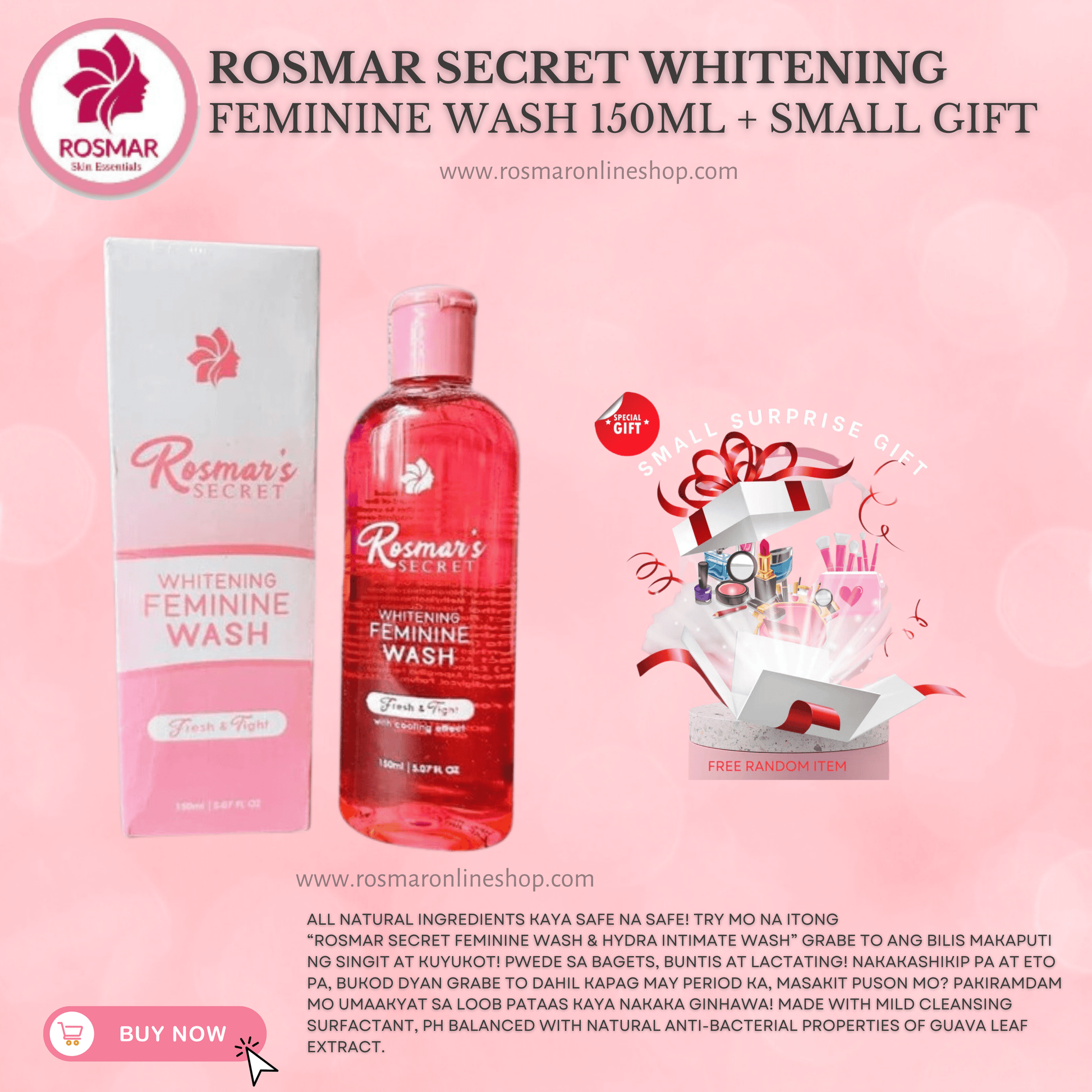 Rosmar Whitening Feminine Wash & Rosmar Hydra Intimate Wash 150ml Rosmar Online Shop SECRET FEMINIE WASH